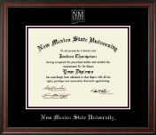 New Mexico State University in Las Cruces Silver Embossed Diploma Frame in Studio