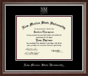 New Mexico State University in Las Cruces diploma frame - Silver Embossed Diploma Frame in Devonshire