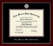 New Mexico State University in Las Cruces diploma frame - Silver Engraved Medallion Diploma Frame in Sutton
