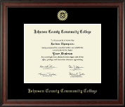 Johnson County Community College Gold Embossed Diploma Frame in Studio