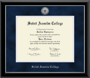Saint Anselm College diploma frame - Silver Engraved Medallion Diploma Frame in Onyx Silver