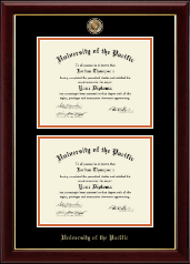 University of the Pacific Masterpiece Medallion Double Diploma Frame in Gallery