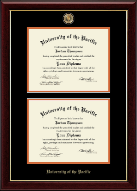 University of the Pacific diploma frame - Masterpiece Medallion Double Diploma Frame in Gallery