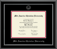 Mid-America Christian University Silver Embossed Diploma Frame in Onyx Silver