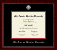 Mid-America Christian University Silver Engraved Medallion Diploma Frame in Sutton