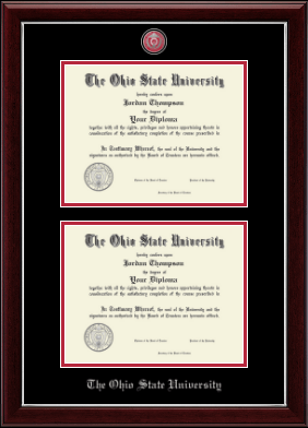 The Ohio State University diploma frame - Masterpiece Medallion Double Diploma Frame in Gallery Silver