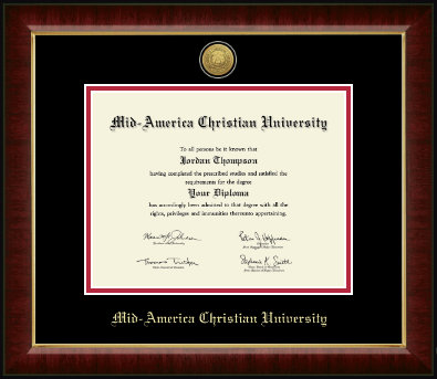 Mid-America Christian University diploma frame - Gold Engraved Medallion Diploma Frame in Murano