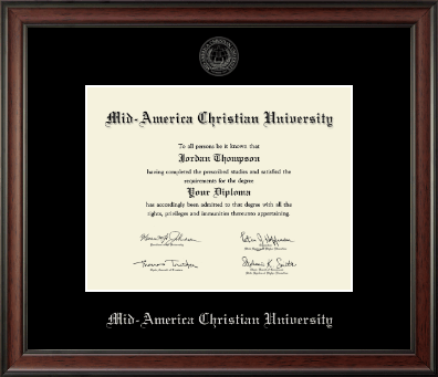 Mid-America Christian University diploma frame - Silver Embossed Diploma Frame in Studio