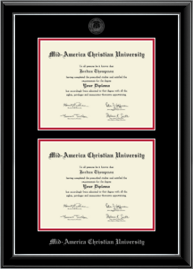 Mid-America Christian University diploma frame - Double Diploma Frame in Onyx Silver