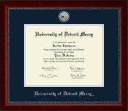 University of Detroit Mercy Silver Engraved Medallion Diploma Frame in Sutton