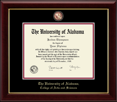 The University of Alabama Tuscaloosa diploma frame - Masterpiece Medallion Diploma Frame in Gallery