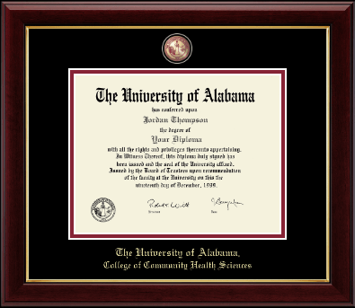 The University of Alabama Tuscaloosa diploma frame - Masterpiece Medallion Diploma Frame in Gallery
