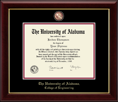 The University of Alabama Tuscaloosa diploma frame - Masterpiece Medallion Diploma Frame in Gallery