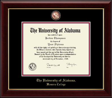 The University of Alabama Tuscaloosa diploma frame - Masterpiece Medallion Diploma Frame in Gallery