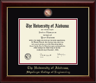 The University of Alabama Tuscaloosa diploma frame - Masterpiece Medallion Diploma Frame in Gallery