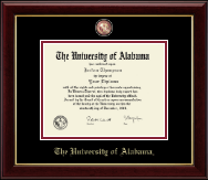 The University of Alabama Tuscaloosa diploma frame - Crimson Masterpiece Medallion Diploma Frame in Gallery