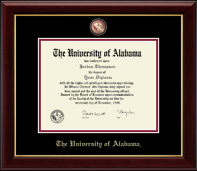 The University of Alabama Tuscaloosa diploma frame - Crimson Masterpiece Medallion Diploma Frame in Gallery