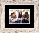 Photo Frames photo frame - Custom Photo Frame with Black Mat in Barnwood White