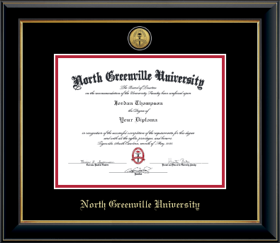 North Greenville University diploma frame - Gold Engraved Medallion Diploma Frame in Onyx Gold