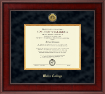 Wells College Presidential Gold Engraved Diploma Frame in Jefferson