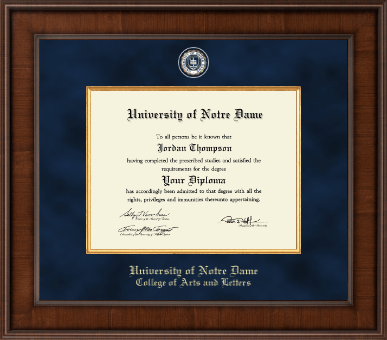 University of Notre Dame diploma frame - Presidential Masterpiece Diploma Frame in Madison