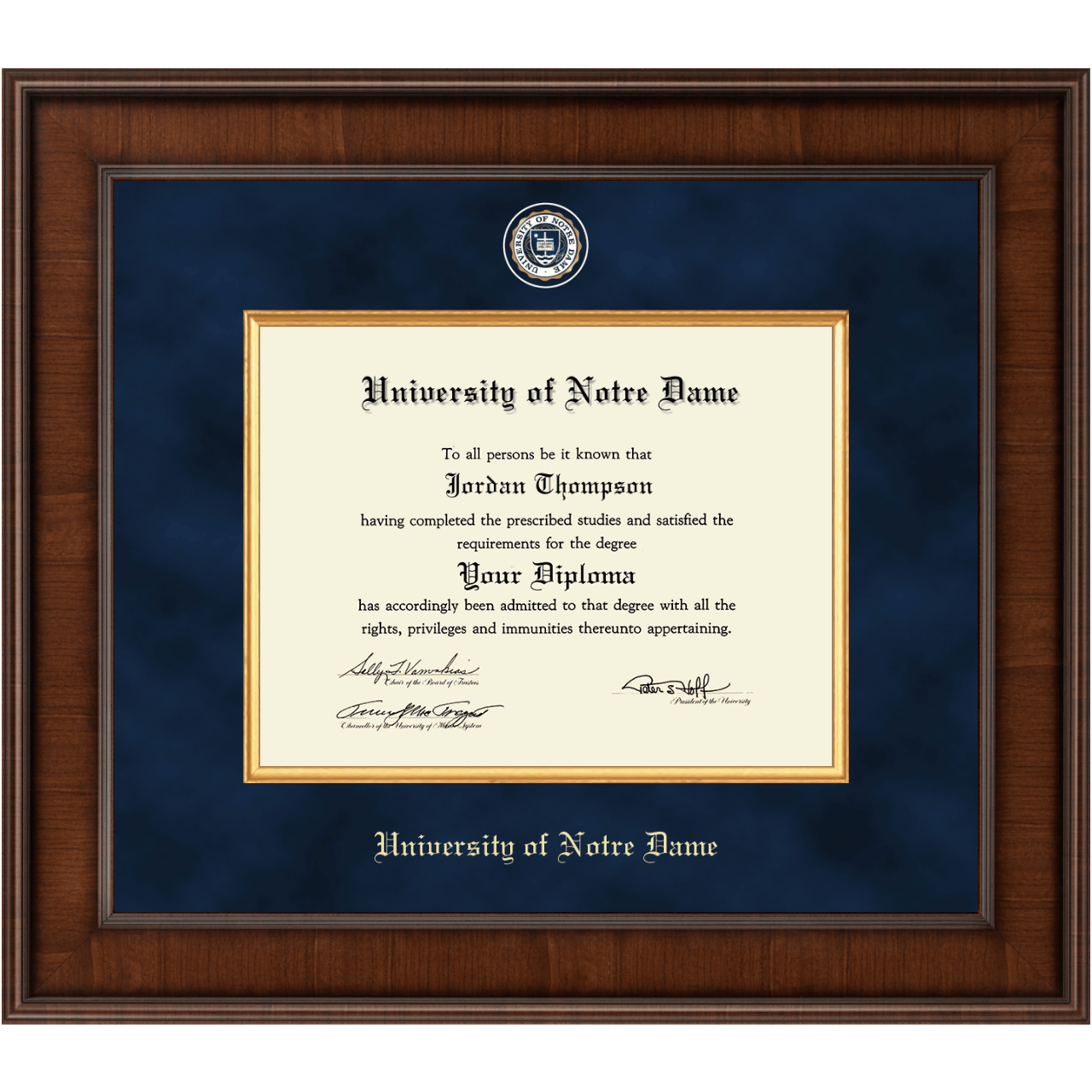 University of Notre Dame Diploma Frame Custom Frames Online Church