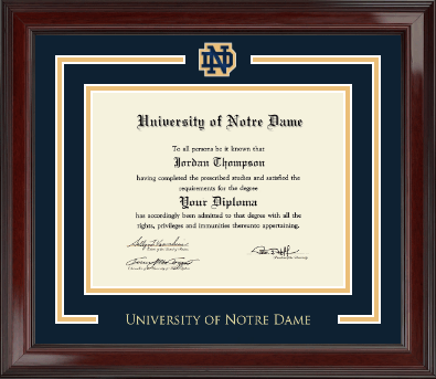 University of Notre Dame diploma frame - Spirit Medallion Diploma Frame in Encore