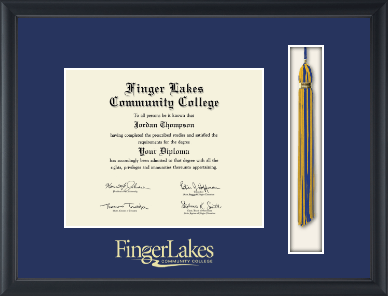 Finger Lakes Community College diploma frame - Tassel & Cord Diploma Frame in Obsidian