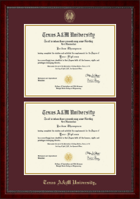 Double Diploma Gold Embossed Frame