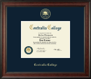 Centralia College Gold Embossed Diploma Frame in Studio