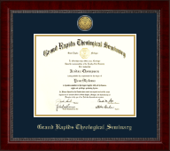 Grand Rapids Theological Seminary diploma frame - Gold Engraved Medallion Diploma Frame in Sutton