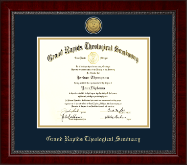 Grand Rapids Theological Seminary diploma frame - Gold Engraved Medallion Diploma Frame in Sutton