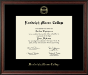 Randolph-Macon College Gold Embossed Diploma Frame in Studio