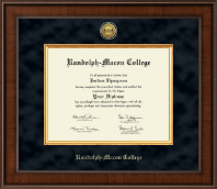 Randolph-Macon College Presidential Gold Engraved Diploma Frame in Madison