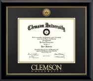 Clemson University diploma frame - Gold Engraved Medallion Diploma Frame in Onyx Gold