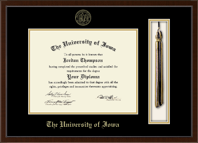 The University of Iowa diploma frame - Tassel & Cord Diploma Frame in Delta