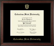Columbus State University Gold Embossed Diploma Frame in Studio
