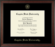 Coppin State University Gold Embossed Diploma Frame in Studio