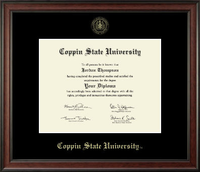 Coppin State University diploma frame - Gold Embossed Diploma Frame in Studio