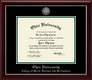 Ohio University Silver Engraved Medallion Diploma Frame in Gallery Silver