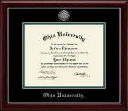 Ohio University Silver Engraved Medallion Diploma Frame in Gallery Silver