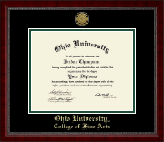 Ohio University Gold Engraved Medallion Diploma Frame in Sutton