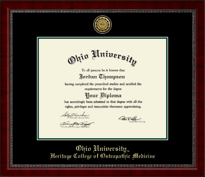 Ohio University diploma frame - Gold Engraved Medallion Diploma Frame in Sutton