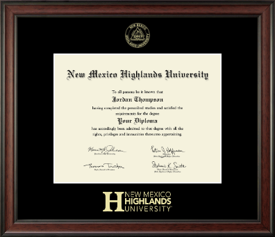 New Mexico Highlands University diploma frame - Gold Embossed Diploma Frame in Studio