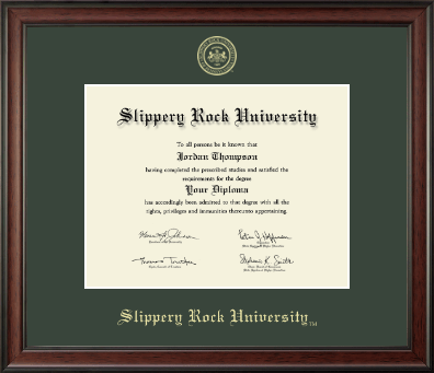 Slippery Rock University diploma frame - Gold Embossed Diploma Frame in Studio