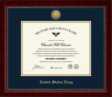 United States Navy certificate frame - Gold Engraved Medallion Certificate Frame in Sutton