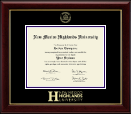 New Mexico Highlands University Gold Embossed Diploma Frame in Gallery