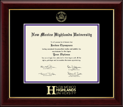 New Mexico Highlands University diploma frame - Gold Embossed Diploma Frame in Gallery
