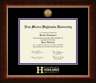 New Mexico Highlands University diploma frame - Gold Engraved Medallion Diploma Frame in Murano