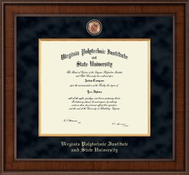 Virginia Tech diploma frame - Presidential Masterpiece Diploma Frame in Madison